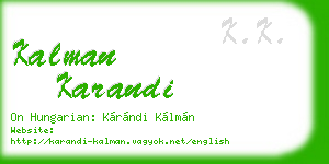 kalman karandi business card